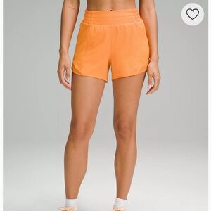 Lululemon Orange Hotty Hot High-Rise Lined Short 4"